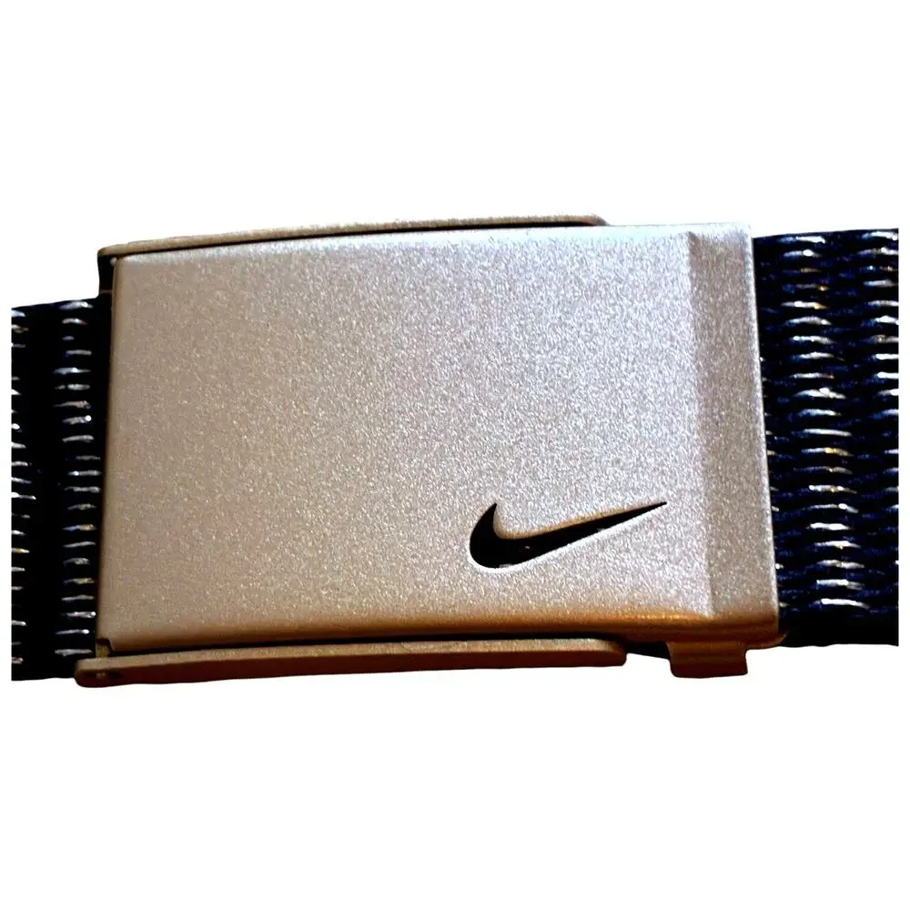 Nike Men's Golf Web Belt Black & Gold Reversible Adjustable Bottle Opener Buckle